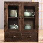 Brown Wooden Freestanding Display Cabinet for Kitchen