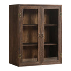 Brown Wooden Freestanding Display Cabinet for Kitchen