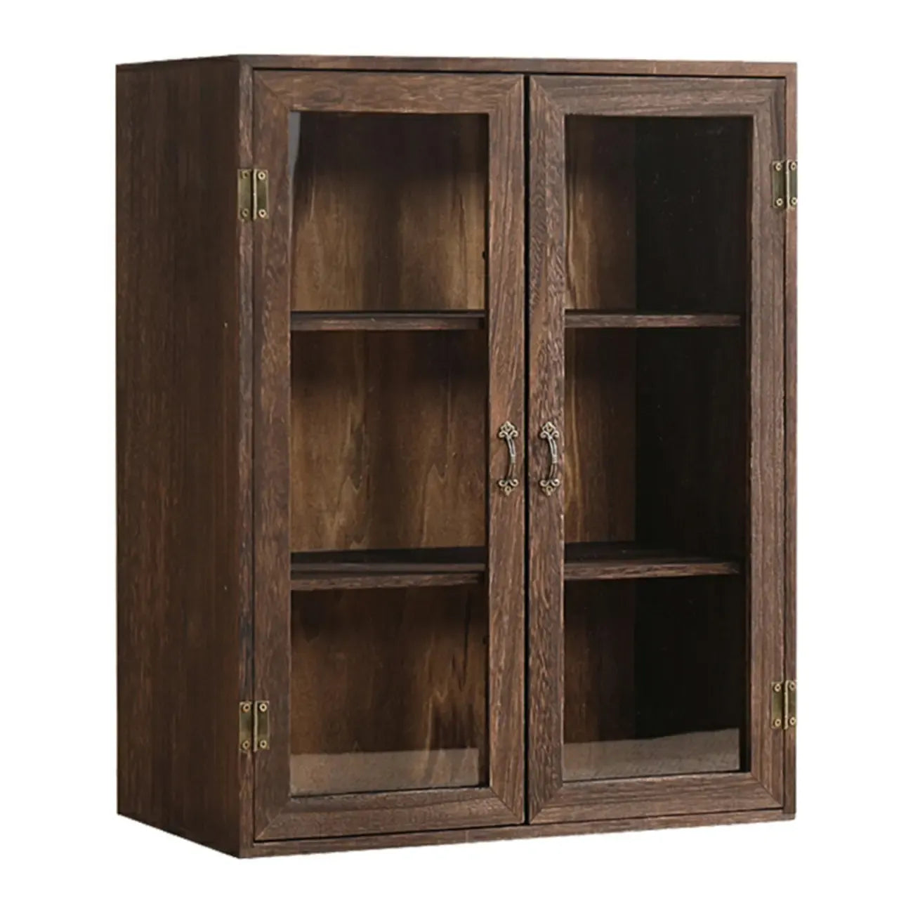 Brown Wooden Freestanding Display Cabinet for Kitchen