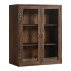 Brown Wooden Freestanding Display Cabinet for Kitchen