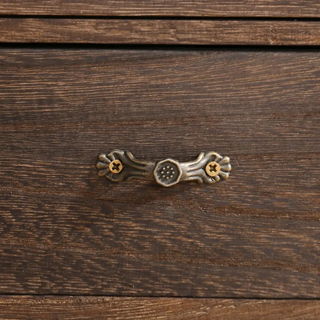 Brown Wooden Freestanding Display Cabinet for Kitchen