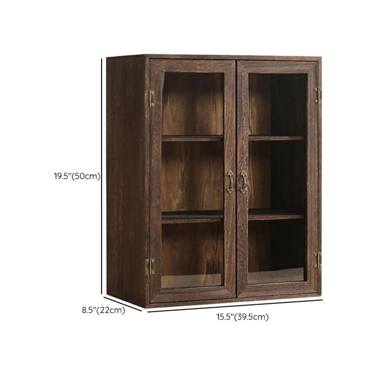 Brown Wooden Freestanding Display Cabinet for Kitchen