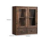 Brown Wooden Freestanding Display Cabinet for Kitchen