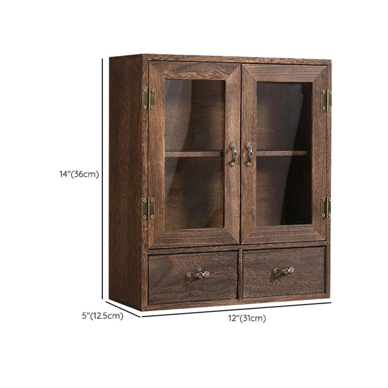 Brown Wooden Freestanding Display Cabinet for Kitchen