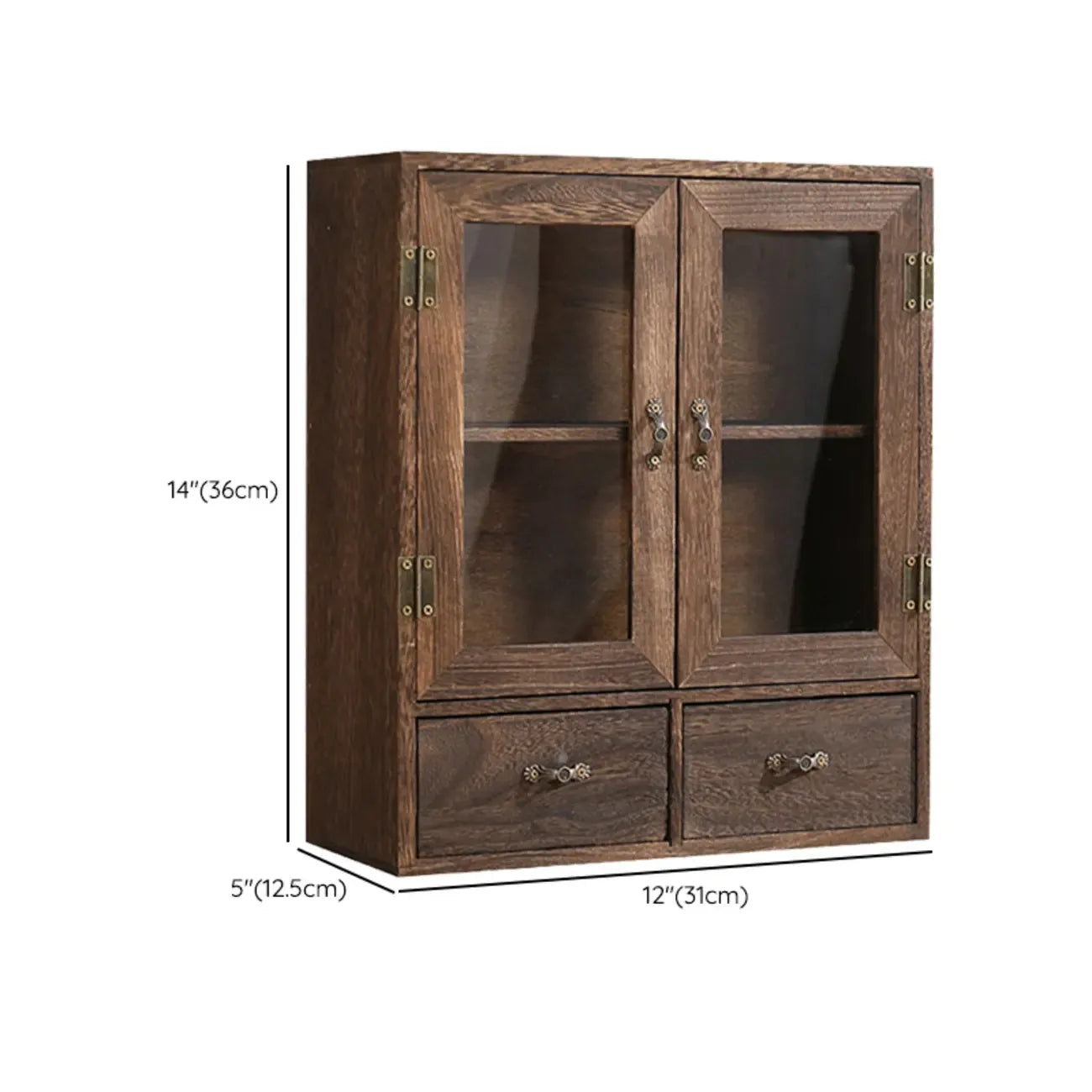Brown Wooden Freestanding Display Cabinet for Kitchen