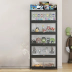 Simple Flip-up Black Clear Glass Cabinet