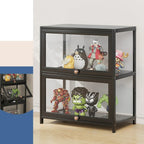 Simple Flip-up Black Clear Glass Cabinet