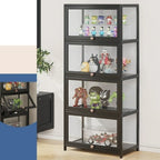 Simple Flip-up Black Clear Glass Cabinet