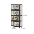 Simple Flip-up Black Clear Glass Cabinet