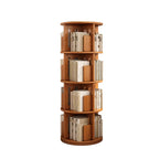 Medium Rotatable Nut-brown Wooden Vertical Bookcase