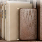 Medium Rotatable Nut-brown Wooden Vertical Bookcase