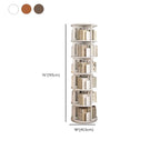 Medium Rotatable Nut-brown Wooden Vertical Bookcase
