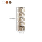 Medium Rotatable Nut-brown Wooden Vertical Bookcase