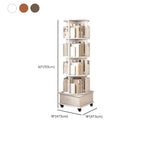 Medium Rotatable Nut-brown Wooden Vertical Bookcase