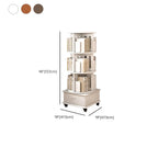 Medium Rotatable Nut-brown Wooden Vertical Bookcase