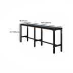 Modern Black Pine Wood Metal Bar Tables with Footrest