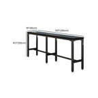 Modern Black Pine Wood Metal Bar Tables with Footrest