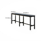 Modern Black Pine Wood Metal Bar Tables with Footrest