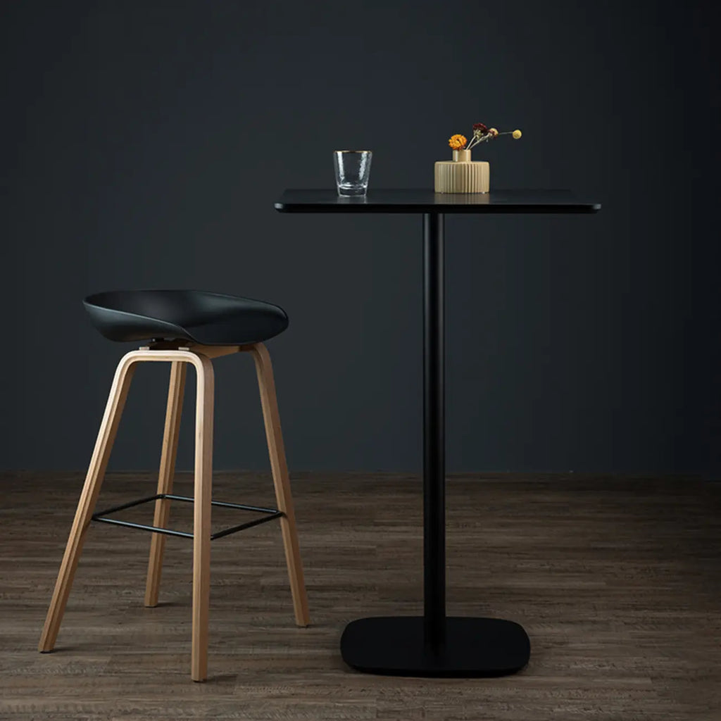 Modern Square Bar Table with Leg Support for Kitchens