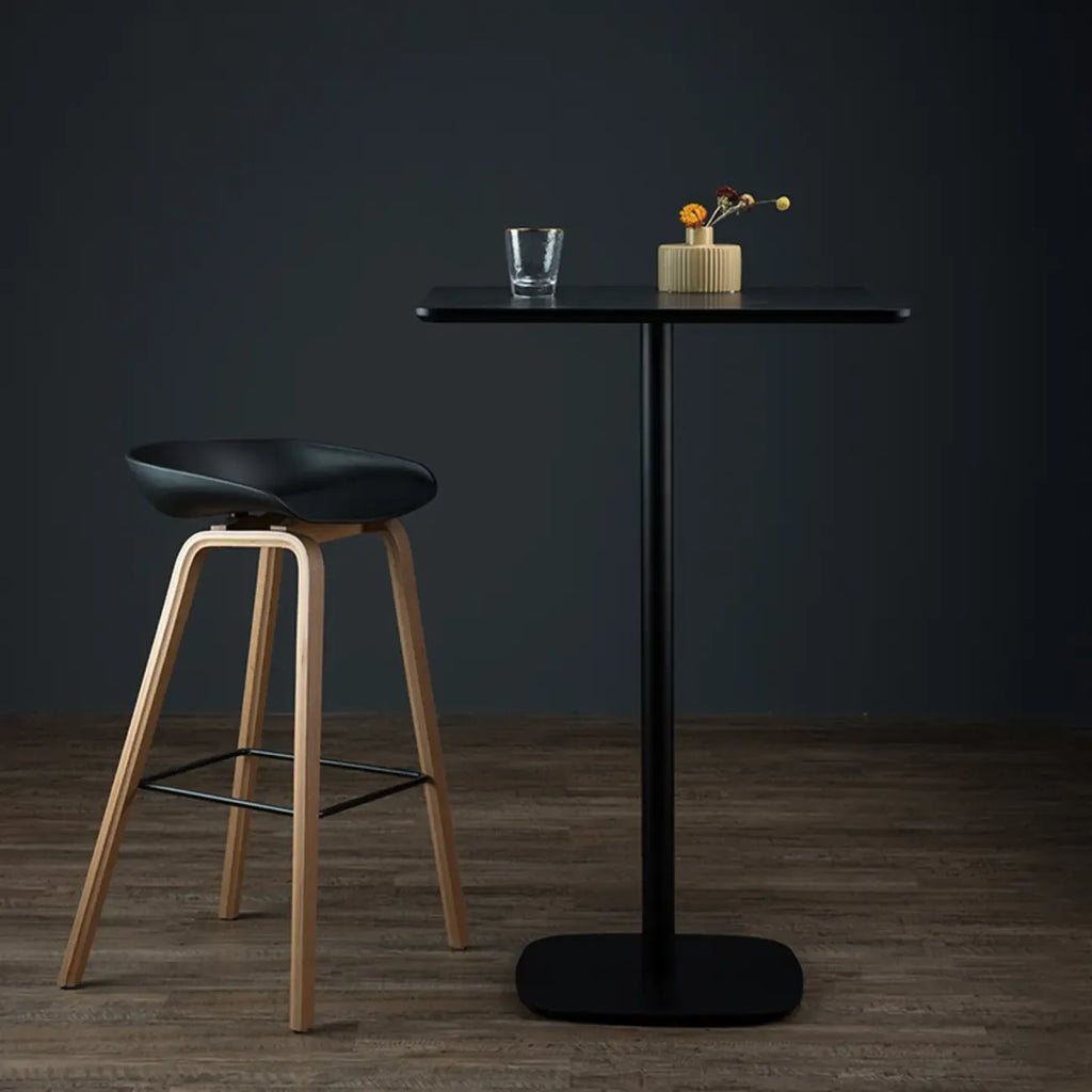 Modern Square Bar Table with Leg Support for Kitchens