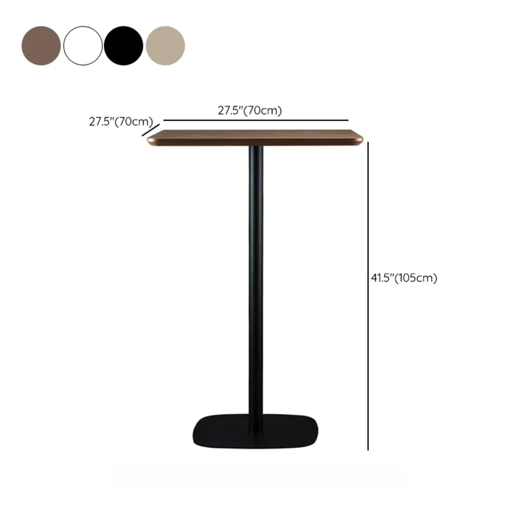 Modern Square Bar Table with Leg Support for Kitchens