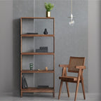 Horizontal Short Brown Wood Open Back Bookcase
