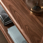 Horizontal Short Brown Wood Open Back Bookcase