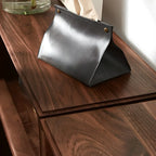 Horizontal Short Brown Wood Open Back Bookcase