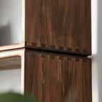 Horizontal Short Brown Wood Open Back Bookcase