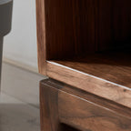 Horizontal Short Brown Wood Open Back Bookcase