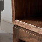 Horizontal Short Brown Wood Open Back Bookcase