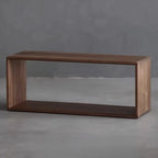 Horizontal Short Brown Wood Open Back Bookcase