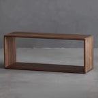 Horizontal Short Brown Wood Open Back Bookcase