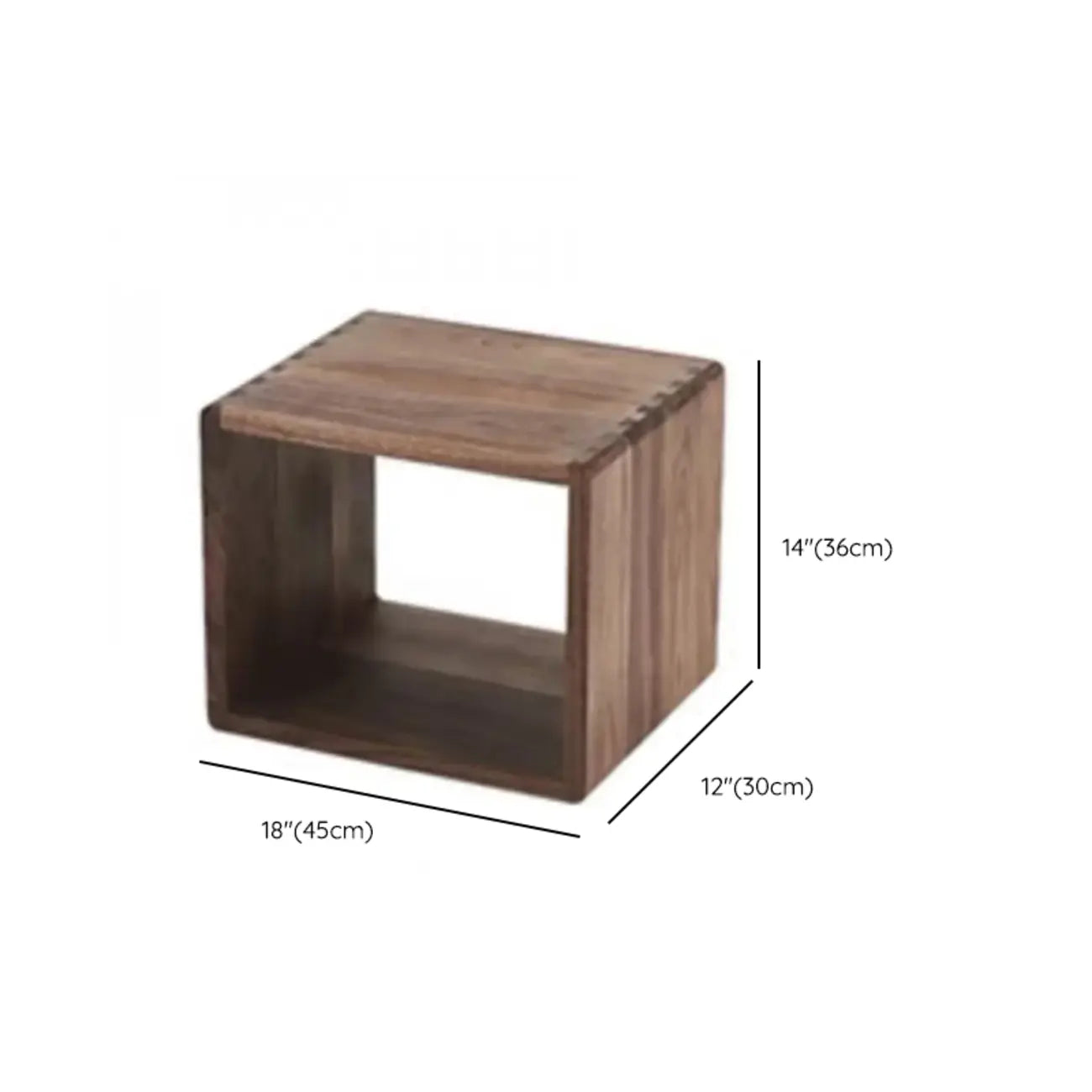 Horizontal Short Brown Wood Open Back Bookcase