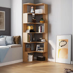Living Room Open Back Deep Corner Wood Bookcase