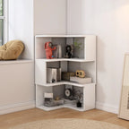 Living Room Open Back Deep Corner Wood Bookcase