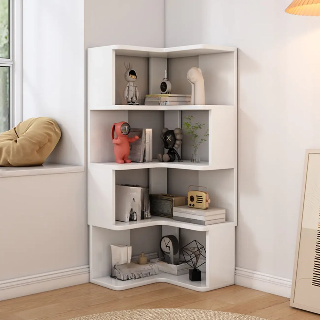 Living Room Open Back Deep Corner Wood Bookcase