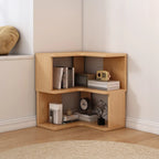 Living Room Open Back Deep Corner Wood Bookcase