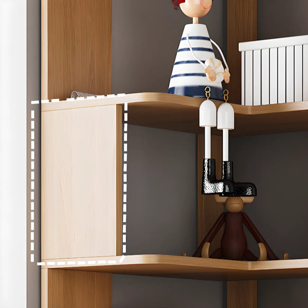 Living Room Open Back Deep Corner Wood Bookcase
