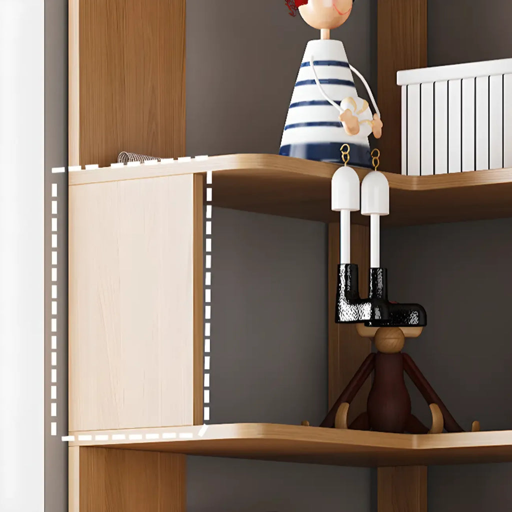 Living Room Open Back Deep Corner Wood Bookcase
