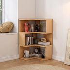 Living Room Open Back Deep Corner Wood Bookcase