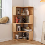 Living Room Open Back Deep Corner Wood Bookcase