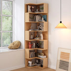 Living Room Open Back Deep Corner Wood Bookcase