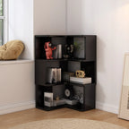 Living Room Open Back Deep Corner Wood Bookcase