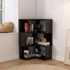 Living Room Open Back Deep Corner Wood Bookcase