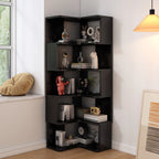 Living Room Open Back Deep Corner Wood Bookcase