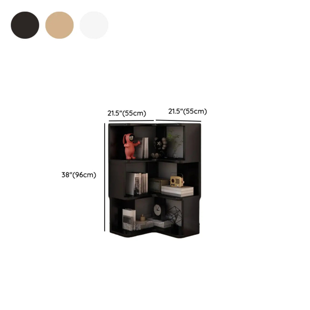 Living Room Open Back Deep Corner Wood Bookcase