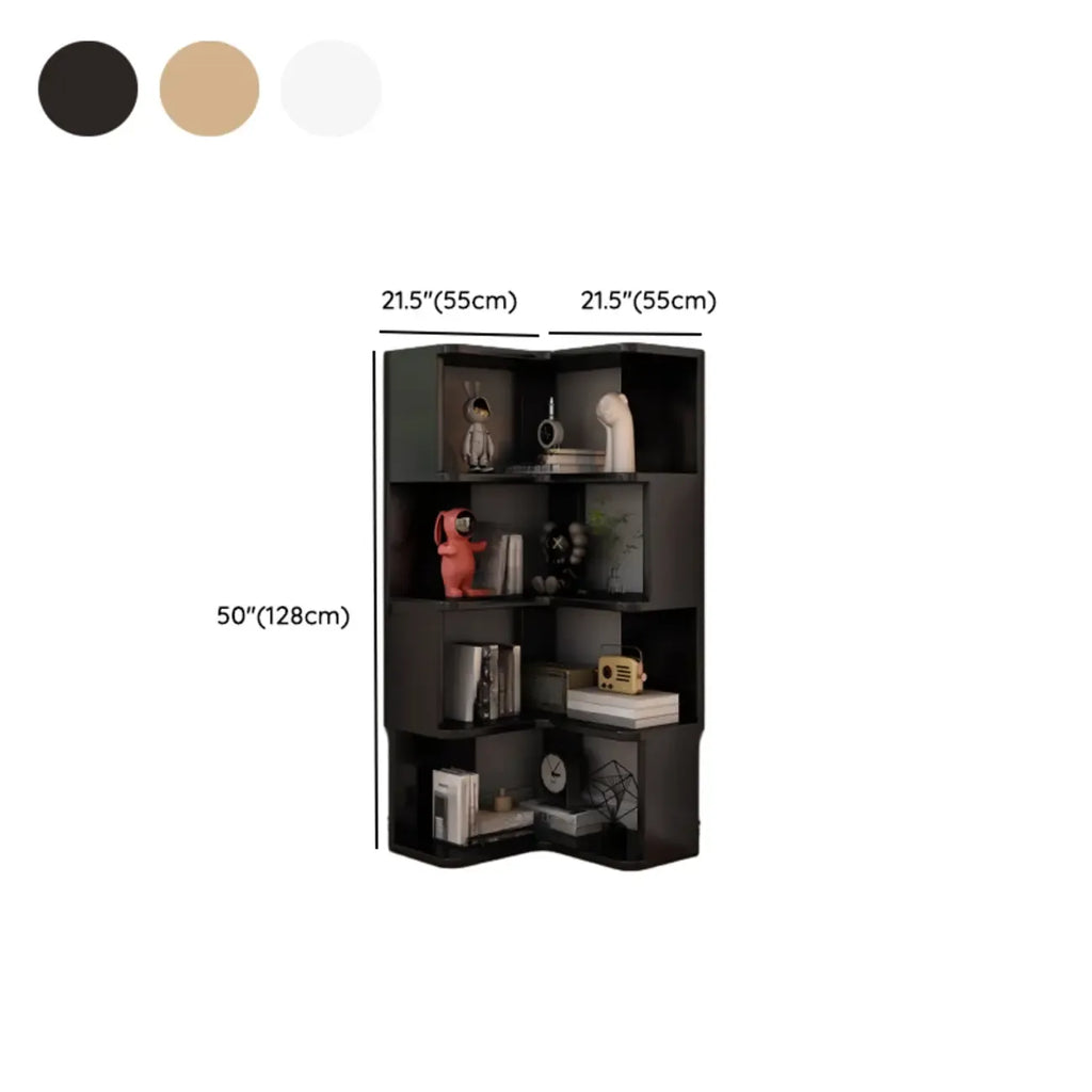 Living Room Open Back Deep Corner Wood Bookcase