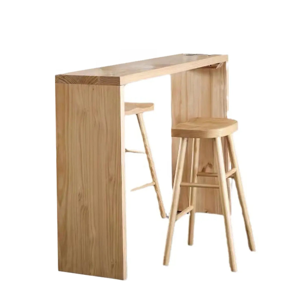 Minimalist Natural Pine Rectangular Bar Tables