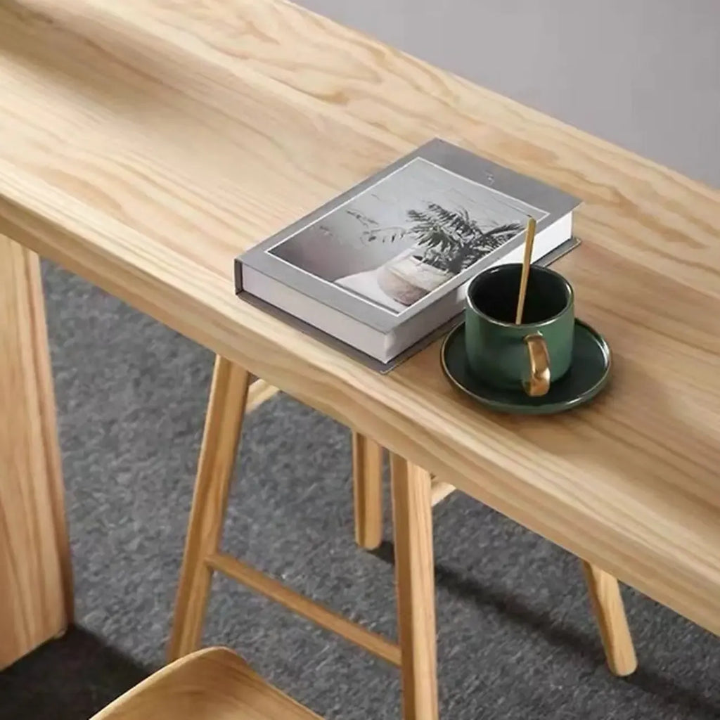 Minimalist Natural Pine Rectangular Bar Tables